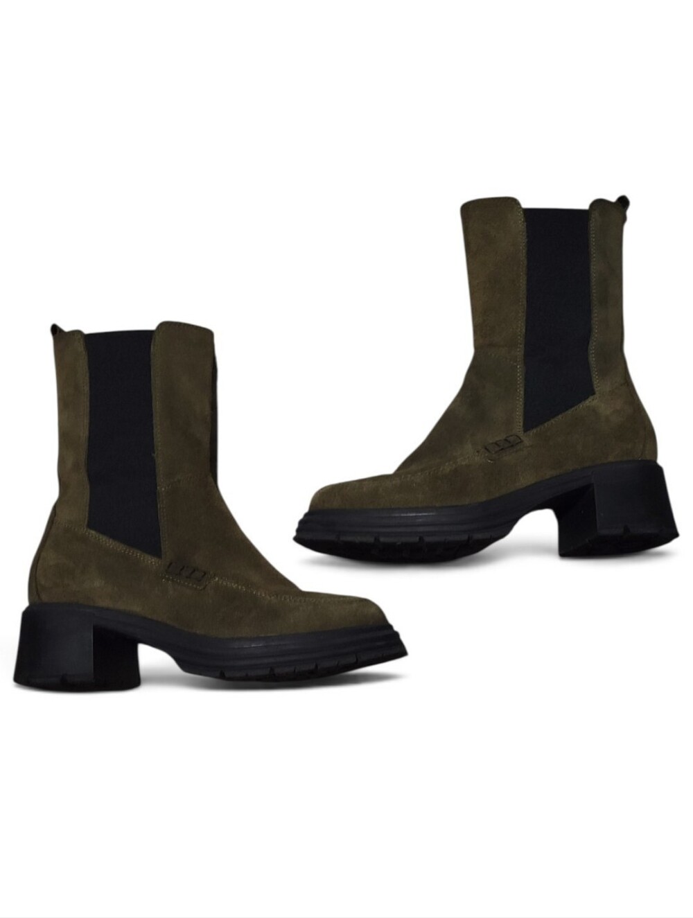 Eric Michael Green Suede Chelsea Boots